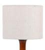 Beige Jute Shade Table Lamp with Wood Base