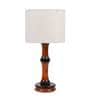 Beige Jute Shade Table Lamp with Wood Base