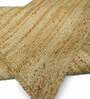 Beige Solid Jute 4 ft x 6 ft Hand Woven Carpet