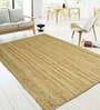 Beige Solid Jute 4 ft x 6 ft Hand Woven Carpet