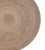 Beige Jute Solid 6 Feet Round Hand Woven Carpet
