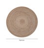 Beige Jute Solid 6 Feet Round Hand Woven Carpet