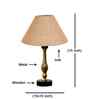 Beige Jute Table Lamp With  Metal & Wood  Base10X15 Inches
