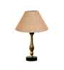 Beige Jute Table Lamp With  Metal & Wood  Base10X15 Inches