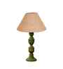 Beige Jute Table Lamp With  Wood  Base10X19 Inches