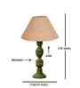 Beige Jute Table Lamp With  Wood  Base10X19 Inches