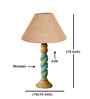 Beige Jute Table Lamp With  Wood  Base10X19 Inches