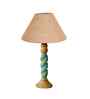 Beige Jute Table Lamp With  Wood  Base10X19 Inches