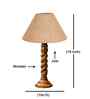 Beige Jute Table Lamp With  Wood  Base10X19 Inches