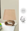 Beige Jute table lamp with  Wood Natural base (7x12 inches)