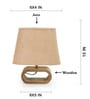 Beige Jute table lamp with  Wood Natural base (7x12 inches)