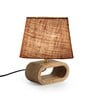Beige Jute table lamp with  Wood Natural base (7x12 inches)