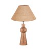 Beige Jute table lamp with  Wood Natural base(10X18 inches)