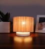 Beige Jute table lamp with White wood base -40