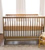 Beige Kids Abstract Cotton Satin Crib Bedsheet