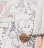 Beige Kids Abstract Cotton Satin Crib Bedsheet