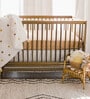 Beige Kids Abstract Cotton Satin Crib Bedsheet