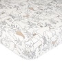 Beige Kids Abstract Cotton Satin Crib Bedsheet