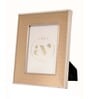 Beige Leather & Metal Weave Wall And Tabletop Photo Frame 4X6Inches