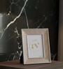 Beige Leather & Metal Weave Wall And Tabletop Photo Frame 4X6Inches