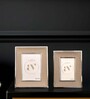 Beige Leather & Metal Weave Wall And Tabletop Photo Frame 4X6Inches