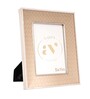 Beige Leather & Metal Weave Wall And Tabletop Photo Frame 4X6Inches