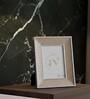 Beige Leather & Metal Weave Wall And Tabletop Photo Frame 4X6Inches