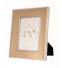 Beige Leather & Metal Weave Wall And Tabletop Photo Frame 4X6Inches