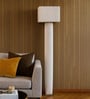 Beige Linen & metal Luxe linen majesty Floor Lamp