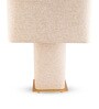 Beige Linen & metal Luxe Linen Majesty Table Lamp
