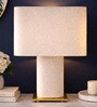 Beige Linen & metal Luxe Linen Majesty Table Lamp