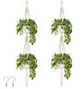 Beige Macrame Indoor and Handmade Hanging Rope Planter (Set of 2)