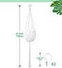 Beige Macrame Indoor and Handmade Hanging Rope Planter (Set of 2)