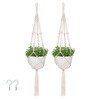 Beige Macrame Indoor and Handmade Hanging Rope Planter (Set of 2)