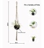 Beige Macrame Large Hanging Rope Planter with Metal Black Pot (Set of 2)