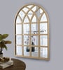 Solid Wood Wall Mirror in Beige Finish