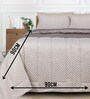 Beige Medium Reversible King Quilt With 2 Pillow Cover