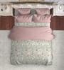 Beige Microfiber Floral 150 GSM Double Bed Comforter