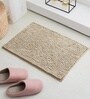 Beige Microfibre 16x24 Inches Lightweight Bath Mat
