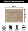 Beige Microfibre 16x24 Inches Lightweight Bath Mat