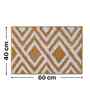 Beige Ziczac Microfibre 24X16 Inches Anti-Skid Bath Mat