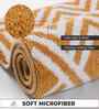 Beige Ziczac Microfibre 24X16 Inches Anti-Skid Bath Mat