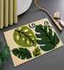 Beige Floral Microfibre 24X16 Inches Anti-Skid Bath Mat