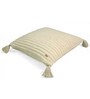 Beige Milange Shell 100% Cotton 18X18 Inches Knitted Cushion Cover With Filler
