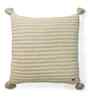 Beige Milange Shell 100% Cotton 18X18 Inches Knitted Cushion Cover With Filler