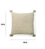 Beige Milange Shell 100% Cotton 18X18 Inches Knitted Cushion Cover With Filler