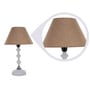 Exemplary Brown Natural Fiber Shade Night Lamp With Metal Base