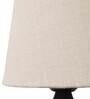 Beige Natural Fiber Shade Table Lamp With Black Base