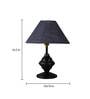 Beige Natural Fiber Shade Table Lamp With Black Base