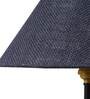 Beige Natural Fiber Shade Table Lamp With Black Base